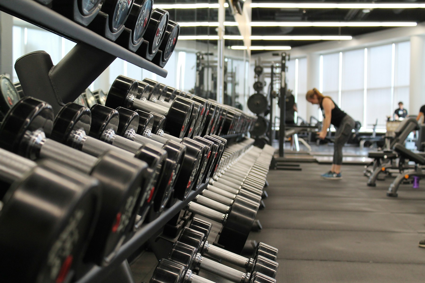 Athlete training in a modern gym